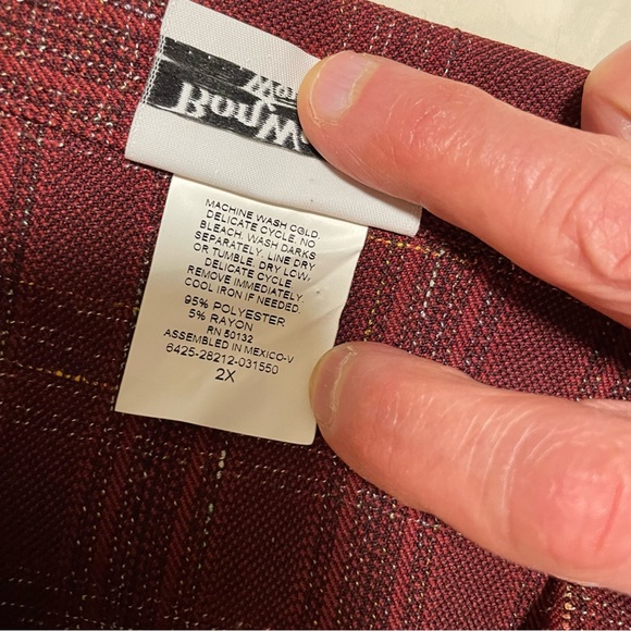 Bon Worth Jacket Woman Zip Up Red Plaid Great Looking for Anytime of Year 2X - Picture 3 of 5